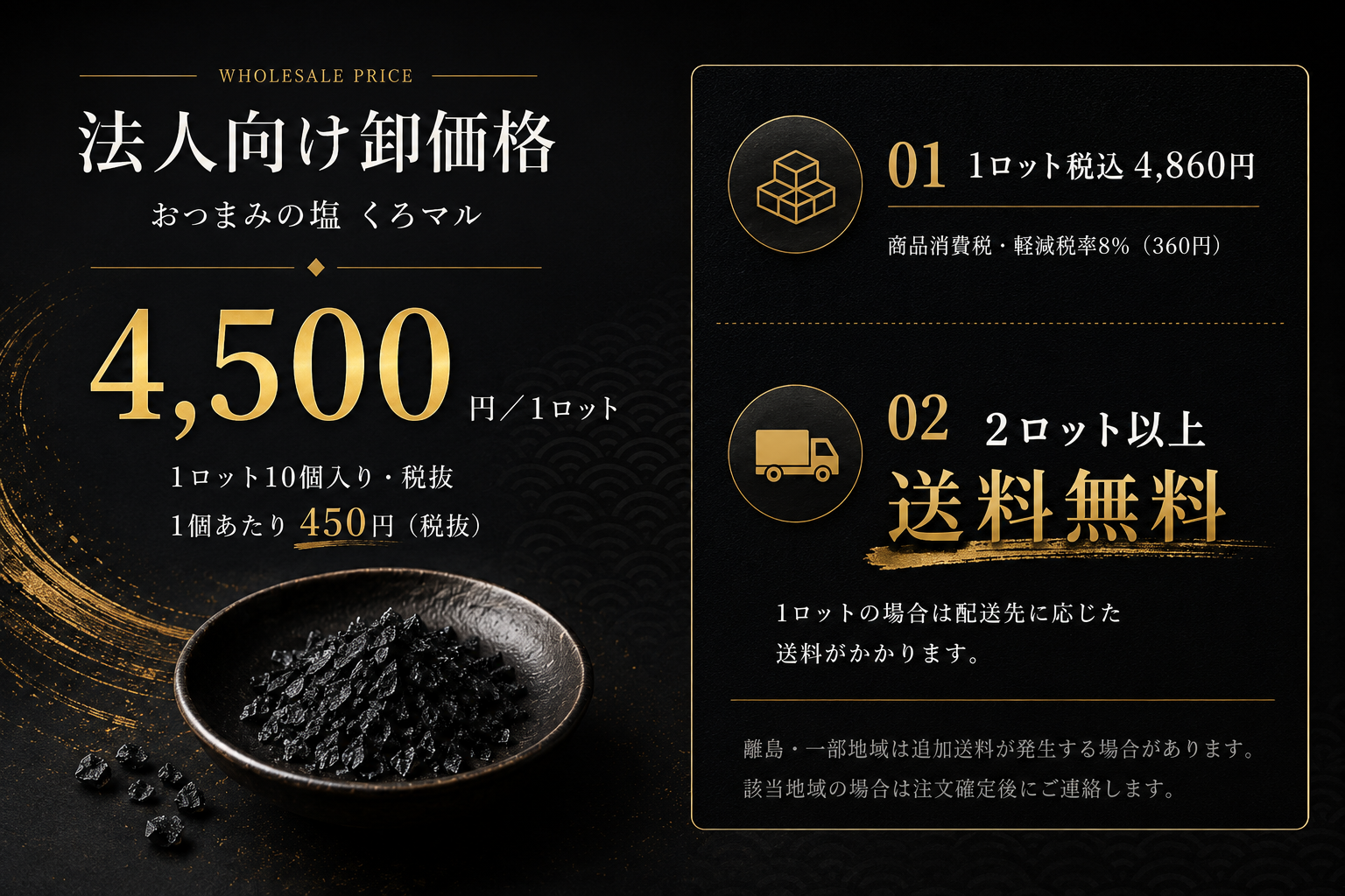 法人向け卸価格と送料のご案内